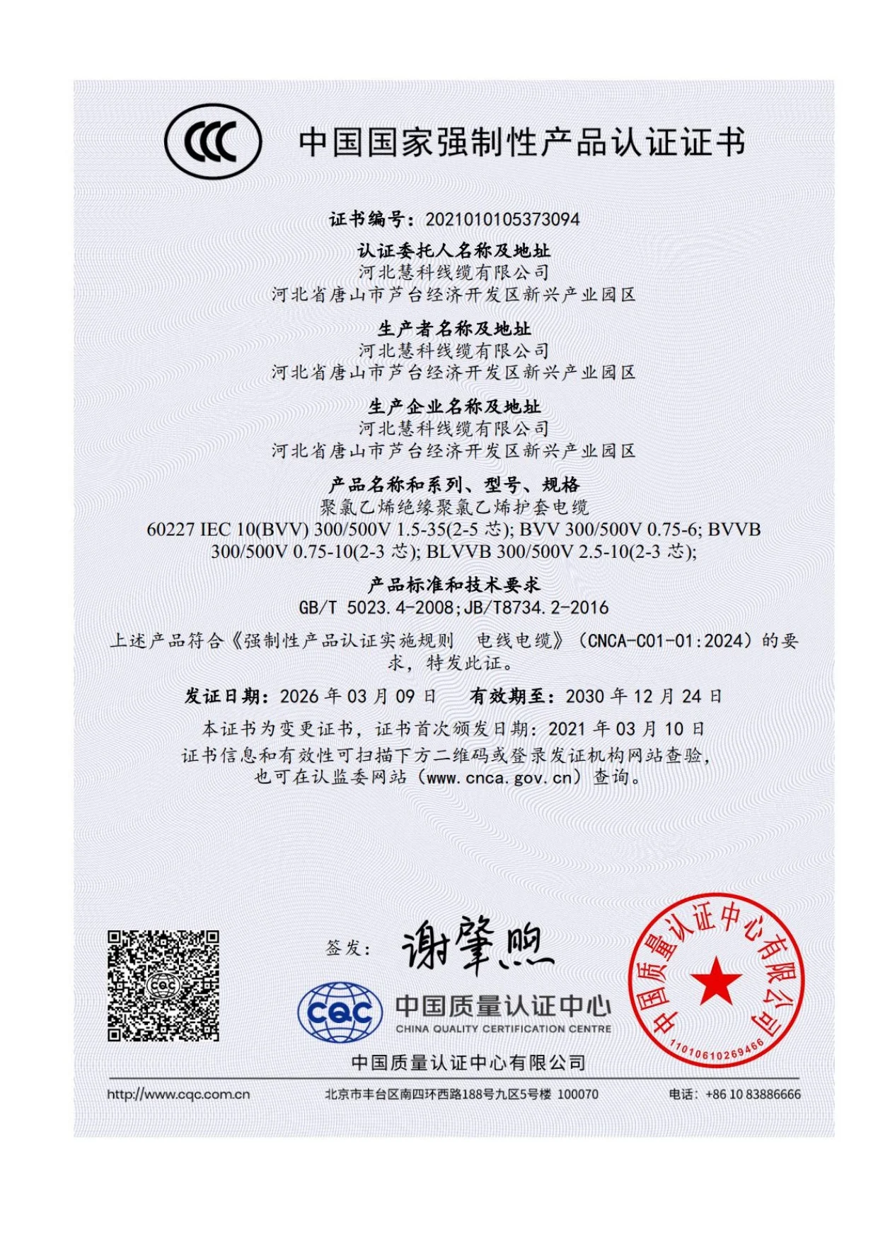 PVC insulated PVC sheathed cables — standard model range