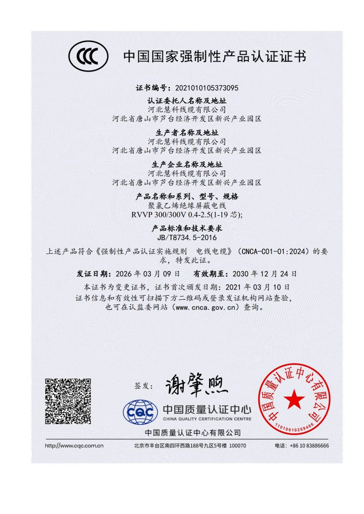 PVC insulated screened wires — standard model range