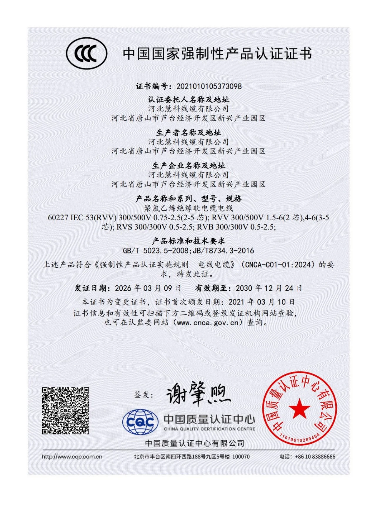 PVC insulated flexible cables and wires — standard model range